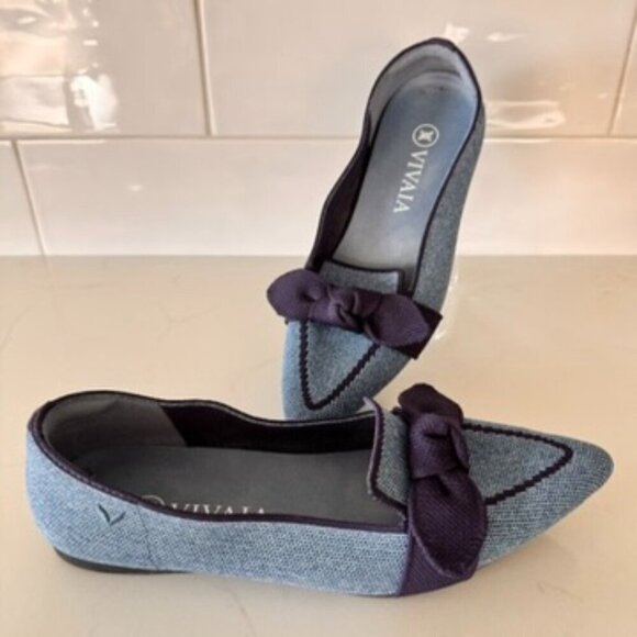 Vivaia Shoes - NWOT Vivaia Michelle Pointed-Toe Bow Loafers